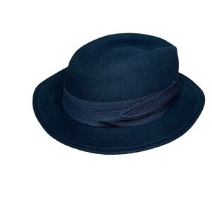 Doeskin Felt Bollman Black Hat Co 100% Wool Buckle Made in USA